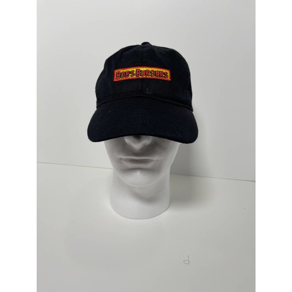 Bob's Burgers Adjustable Dad Hat Baseball Cap Embroidered Logo Black Strapback - Picture 1 of 4